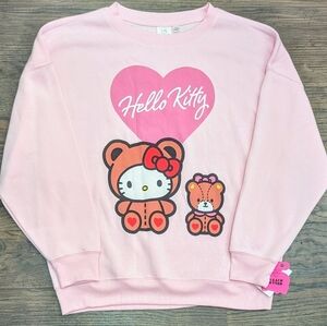 New Hello Kitty Valentine's Day Teddy Bear Sweatshirt SMALL